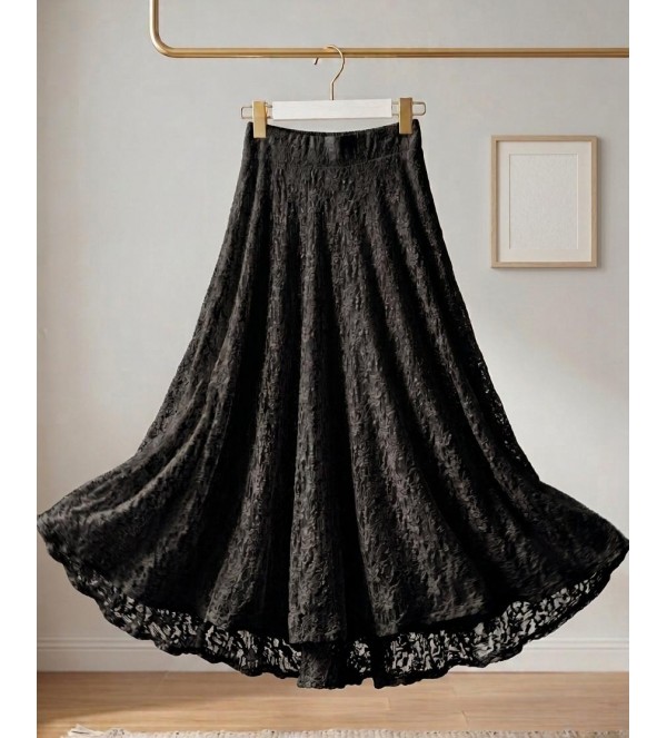 Siyah Dantelli Etek