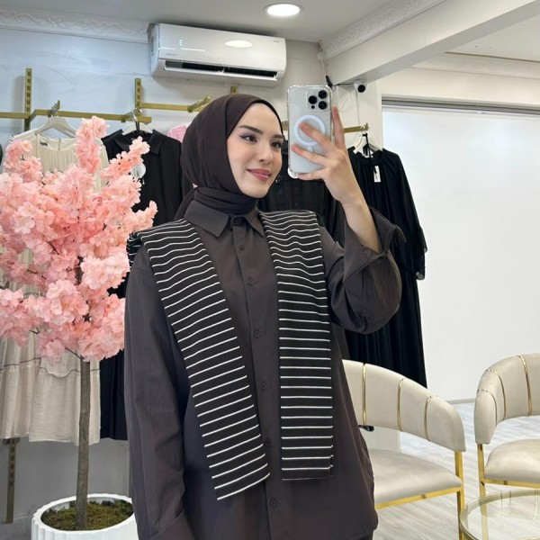 Atkılı Poplin Gömlek