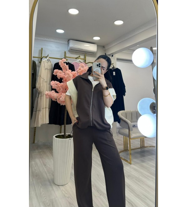 Kahve Yelekli Takım