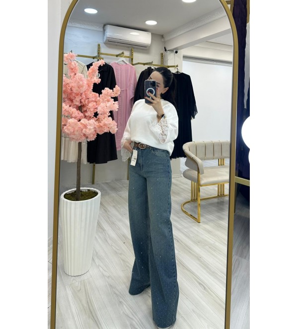 Taşlı Kot Pantolon