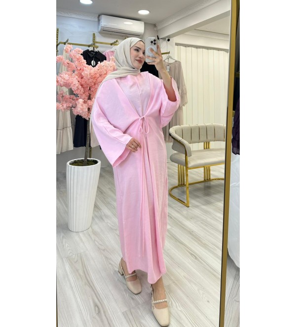 Pembe Uzun Elbise