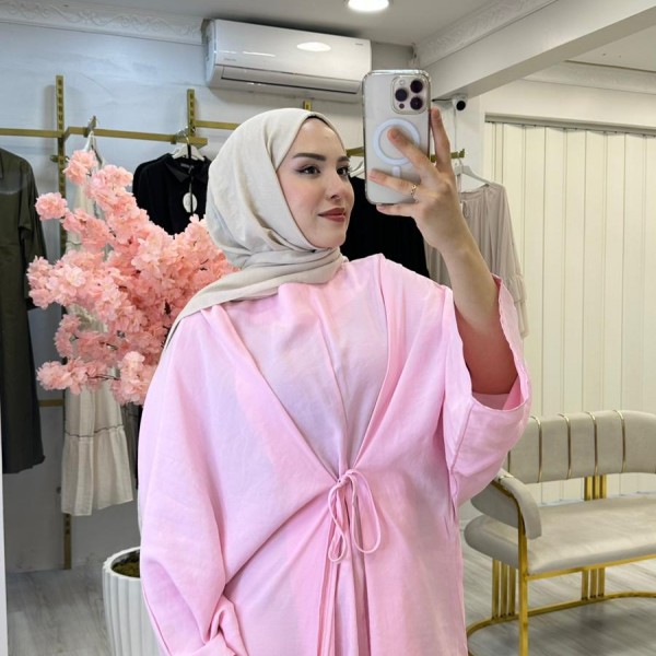 Pembe Uzun Elbise