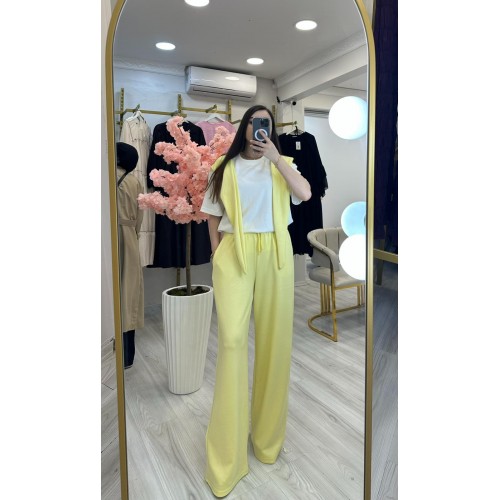 Sarı Beyaz Şal Takım