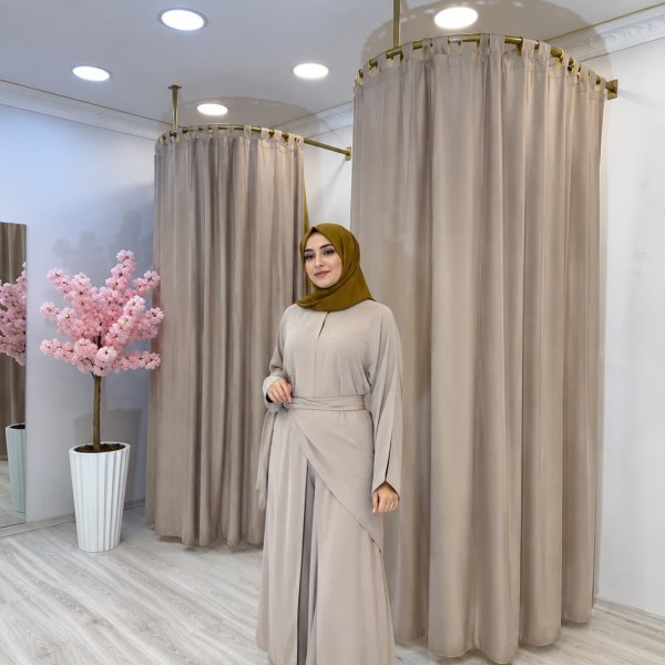 Krem Abaya Takım Krem Abaya Takım