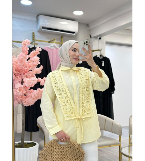 Sarı Güpürlü Gömlek