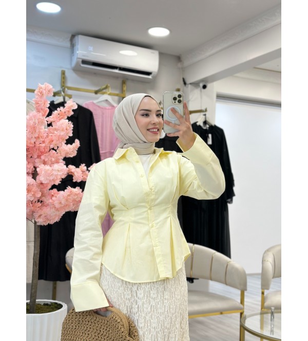 Pileli Sarı Gömlek