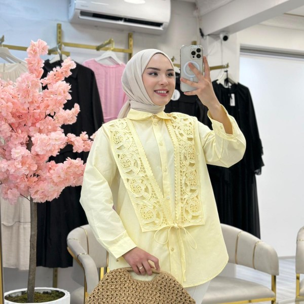 Sarı Küpürlü Gömlek