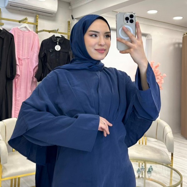 Arabic Pelerinli Modal 2Li Takım Lacivert