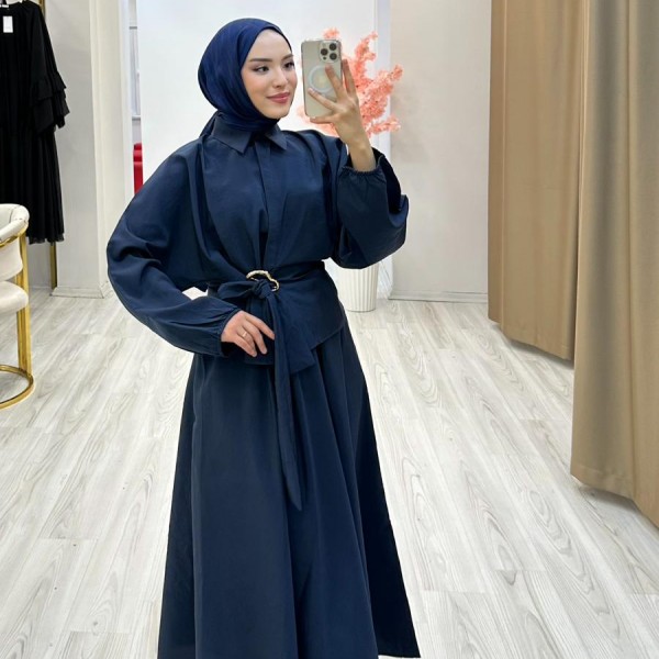 Lacivert Gold Kemerli Takım