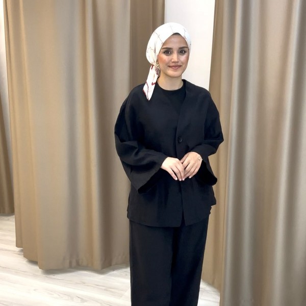Siyah Tek Düğme Takım