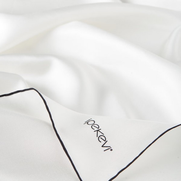 Düz Tivil İpek Eşarp Beyaz