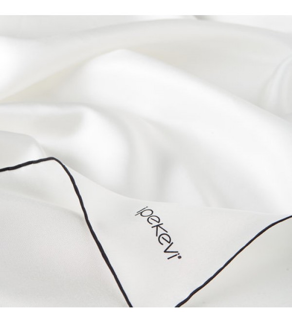 Düz Tivil İpek Eşarp Beyaz