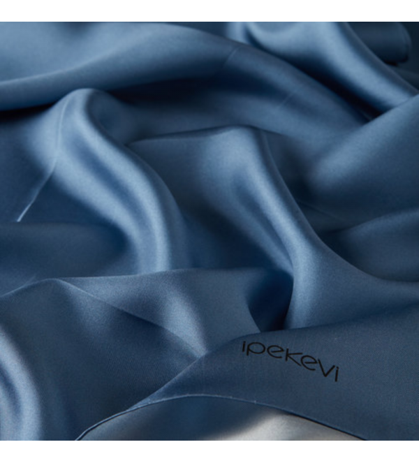 Düz Tivil İpek Eşarp Mavi