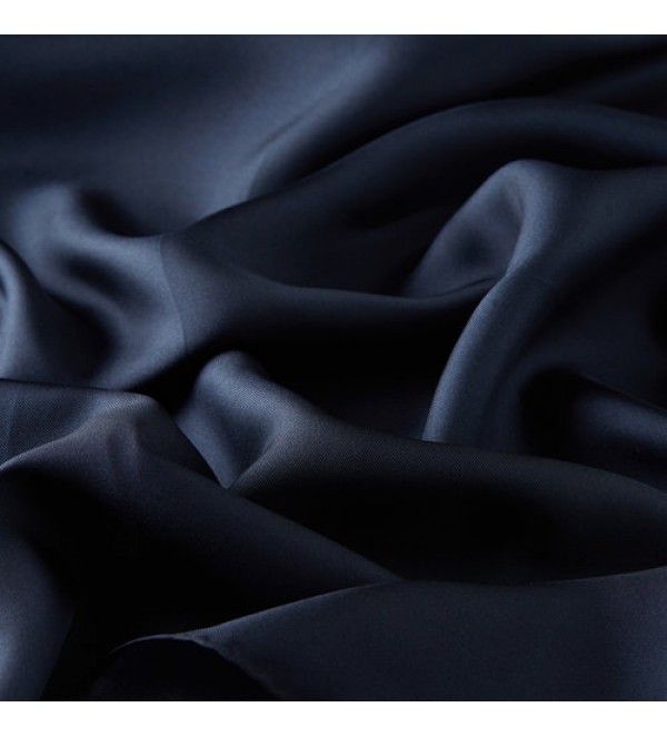 Düz Tivil İpek Eşarp Lacivert