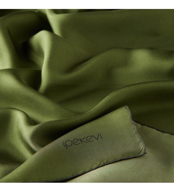 Düz Tivil İpek Eşarp Yeşil